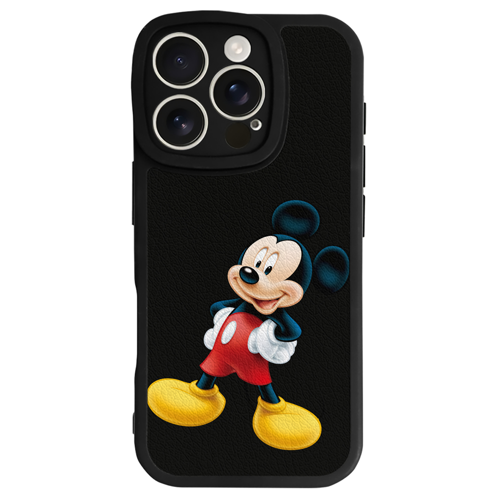 （画像用） ミッキーマウス Mickey Mouse 【iPhone 16シリーズ対応】シリコンスマホケース（レザー調） 材質：シリコン